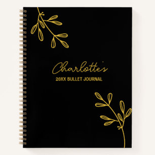 Personal Elegant Black Gold Bullet Journal