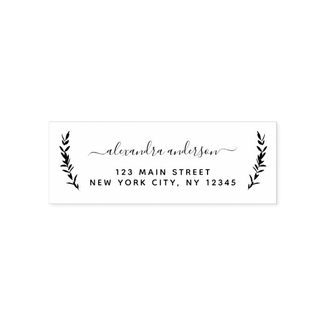 Personal Elegant Botanical Return Address Self-inking Stamp (Design)