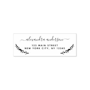 Personal Elegant Botanical Return Address Self-inking Stamp