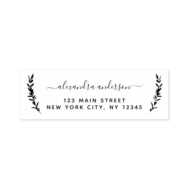 Personal Elegant Botanical Return Address Self-inking Stamp (Design)