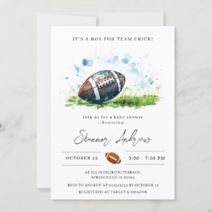 Personal Elegant Football American Baby Shower Invitation