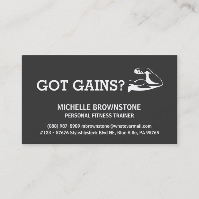 Personal Fitness Health and Wellness Trainer Business Card (Front)
