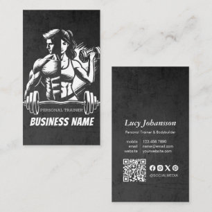 Personal Fitness Trainer Bodybuilding Gym Dumbbell Business Card