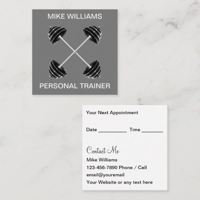 Personal Fitness Trainer Coach Appointment Cards (Front/Back)