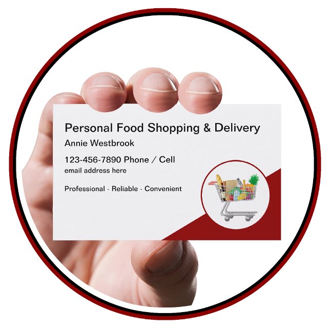 Personal Food Shopping Service Business Card (Creator Uploaded)