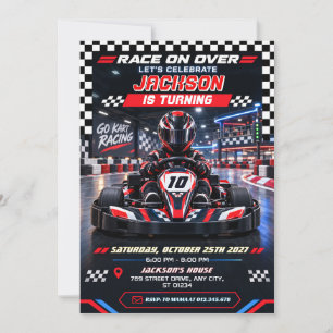 Personal Go Karting Racing Birthday Invitation