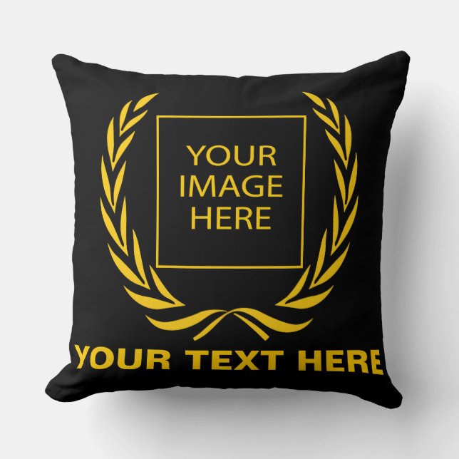 Personal Golden Laurel Wreath Cushion (Front)