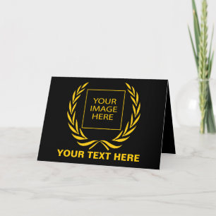 Personal Golden Laurel Wreath Holiday Card