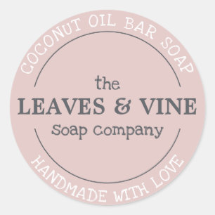 Personal Handmade With Love Pink Classic Round Sticker