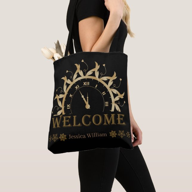 Personal  Happy New Year 2023,Gold Glitter Festive Tote Bag (Close Up)