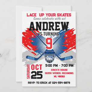Personal Hockey Birthday Invitation