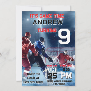 Personal Hockey Birthday with photo Invitation