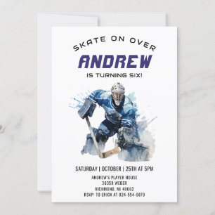 Personal Hockey Theme Birthday Party Invitation
