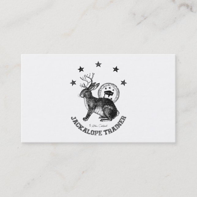 personal humour funny jackalope trainer business card (Front)