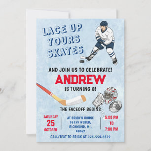 Personal Ice Hockey Birthday Invitation