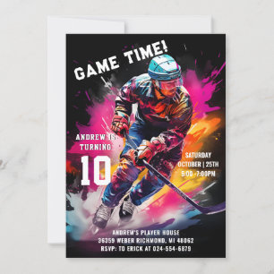 Personal Ice Hockey Sport Birthday Party Invitation