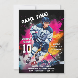 Personal Ice Hockey Sport Birthday Party Invitation