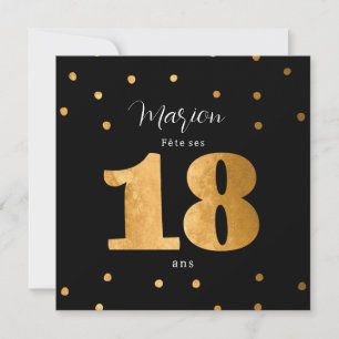 personal invitation 18 years anniversary black and