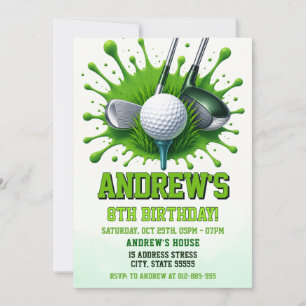 Personal Kid Golf birthday Party Invitation