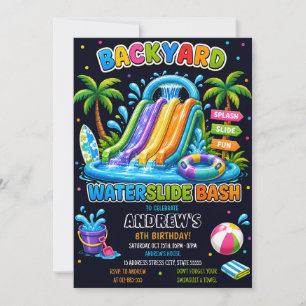 Personal Kid Waterslide Birthday Invitation