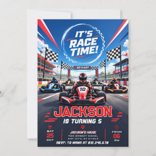 Personal Kids Go Kart Birthday party Invitation