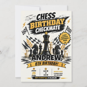 Personal Kids Royal Game Chess Birthday Invitation
