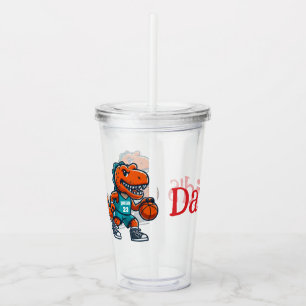 Personal Kids T-Rex Basketball Acrylic Tumbler