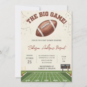 Personal Little Baby Boy Football Baby Shower Invitation