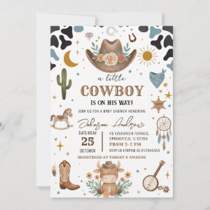 Personal Little Cowboy Baby Shower Invitation