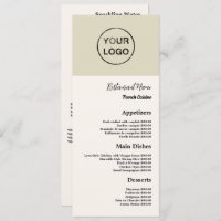 Personal Logo, Restaurant Slimline Menu