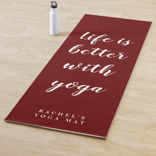 Personal maroon red yoga mat. Thickness 1/4 inch Mat