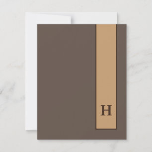 Personal Men's Stationery Minimalist Monogrammed  Thank You Card