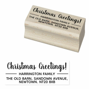 Personal Merry Christmas Self-Addressed Rubber Stamp