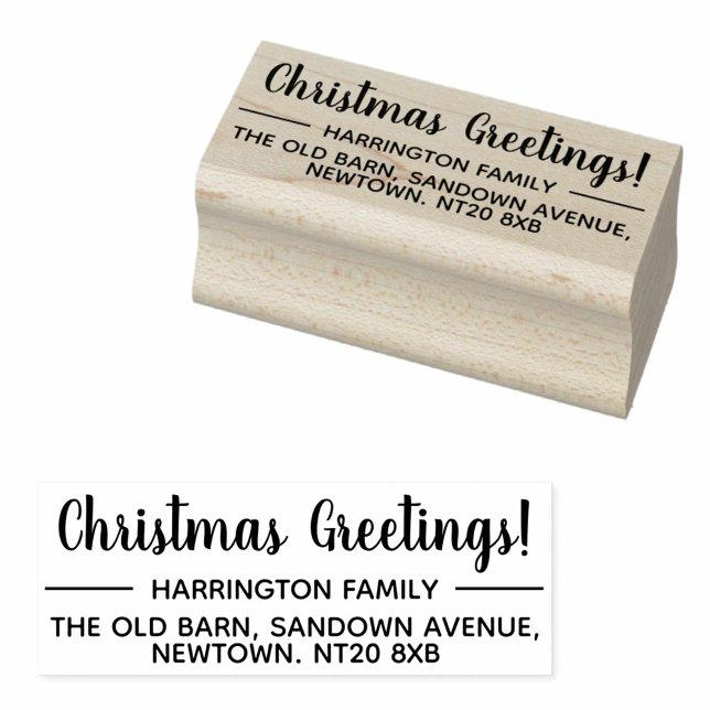 Personal Merry Christmas Self-Addressed Rubber Stamp (Creator Uploaded)
