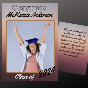 Personal Message Photo Graduation Announcement