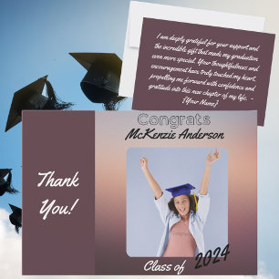Personal Message Photo Graduation Thank You Card