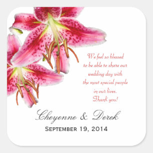 Personal Message Stargazer Lily Square Sticker