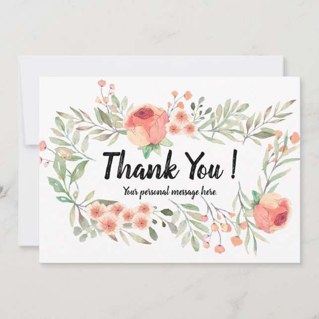 Personal Message Thank You Card (Front)