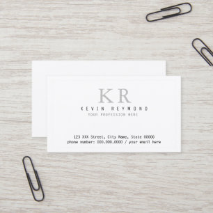 Personal Minimalist Basic White  Business Card