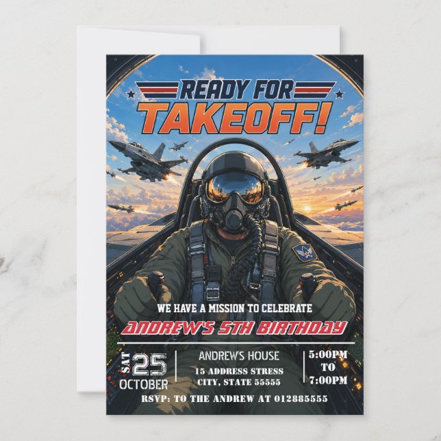 Personal modern Air force Birthday Invitation (Front)