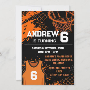 Personal modern Basketball Birthday Invitation