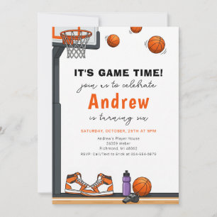Personal morden Basketball Birthday Invitation