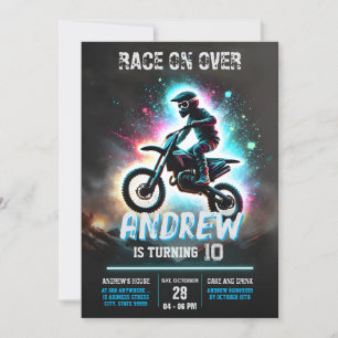 Personal Motocross Dirt Motorbike Boy Birthday  Invitation