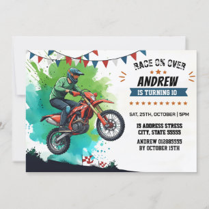 Personal Motocross Dirt Motorbike boy Birthday  Invitation