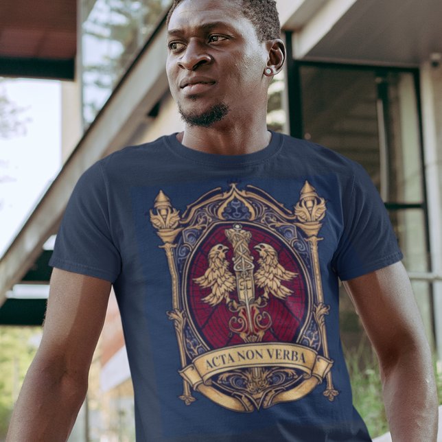 Personal Motto and Coat of Arms Man of Action T-Shirt (Creator Uploaded)