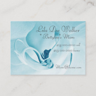 Personal Mummy Card; Orchid Cyan & White Floral Calling Card