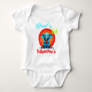 Personal My FIRST VALENTINEs Baby Elephant Toddler Bodysuit