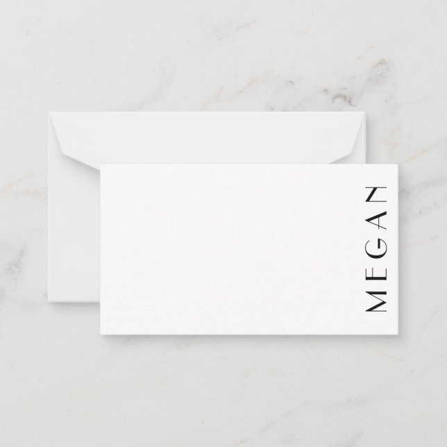 Personal Name Black White Minimal Modern Card (Front)