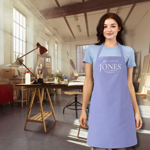 Personal Name Brand Business Logo Modern Purple Apron
