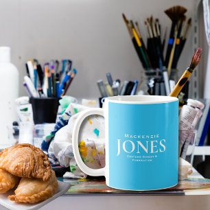 Personal Name Brand Business Logo Modern Turquoise Coffee Mug